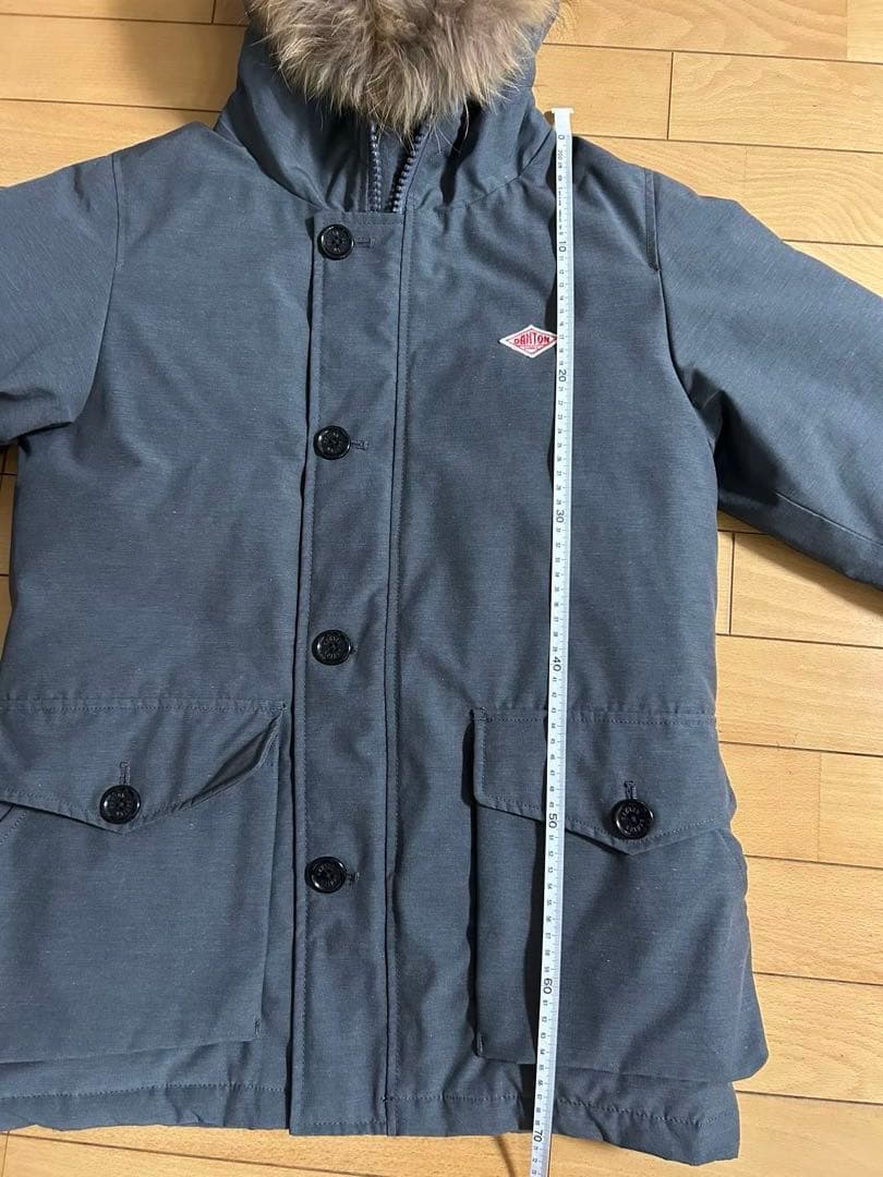 DANTON グレー ファー付きダウンジャケット