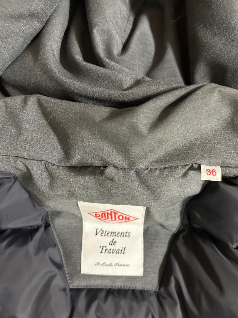 DANTON グレー ファー付きダウンジャケット