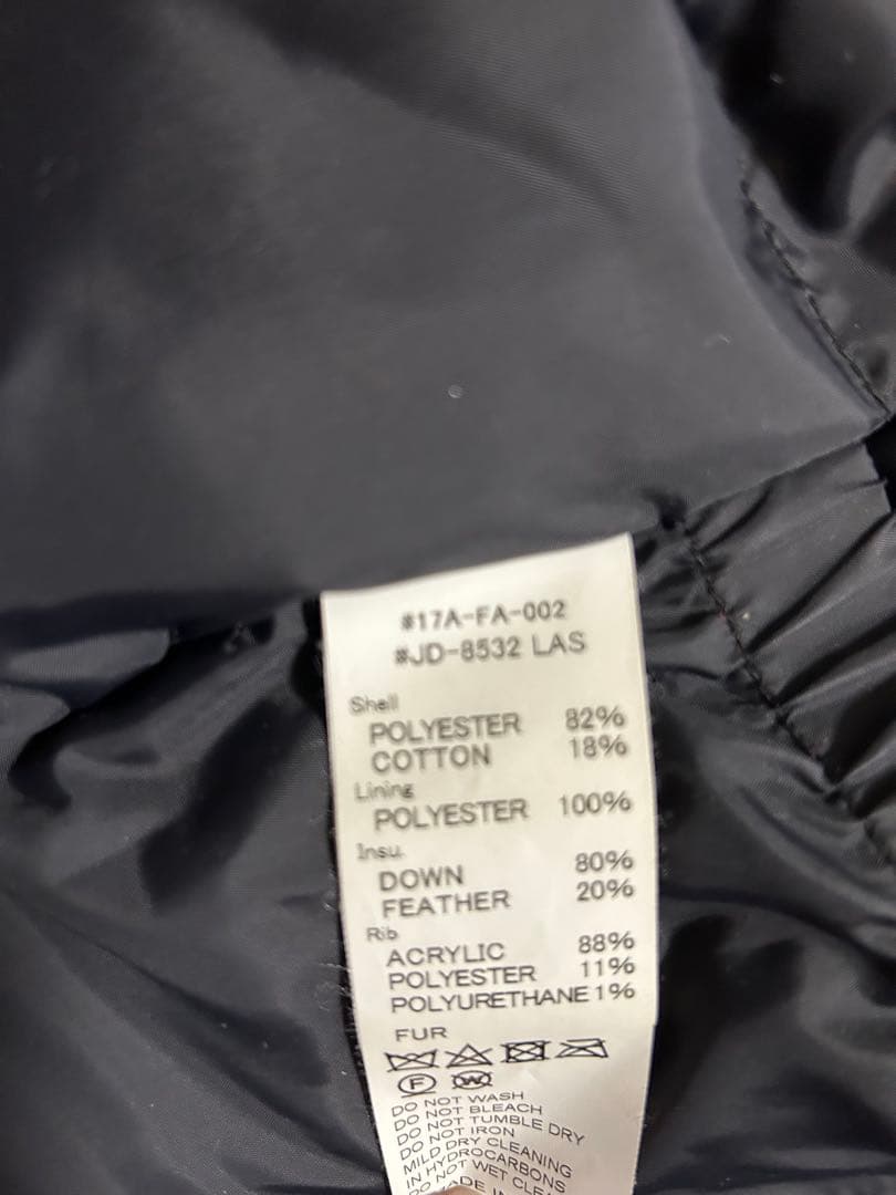 DANTON グレー ファー付きダウンジャケット