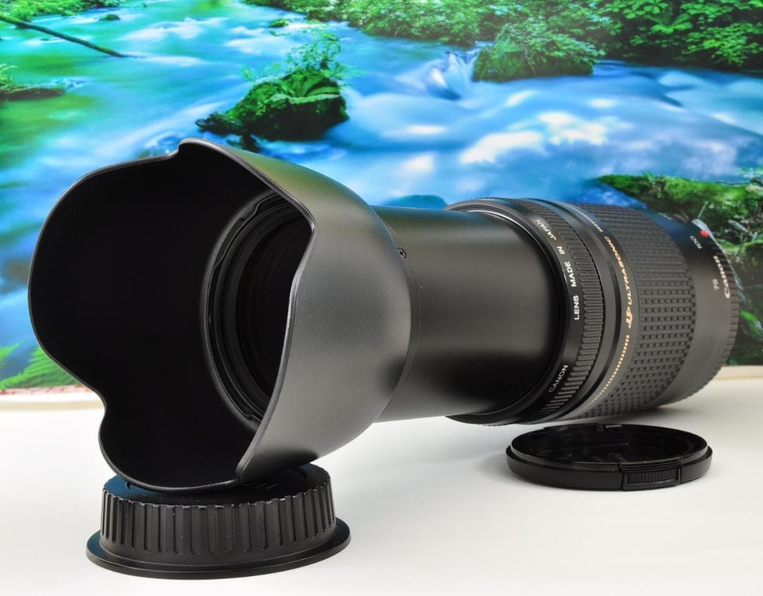 Canon キヤノン 望遠レンズ 迫力の75-300mm レンズフード付き！
