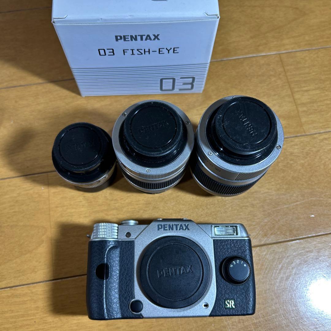 PENTAX Q7【中古品】充電器バッテリーデジタル一眼レフ レンズ3本付き