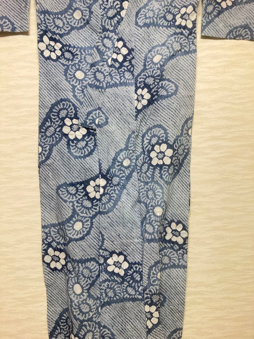 有松絞り　浴衣　グレー