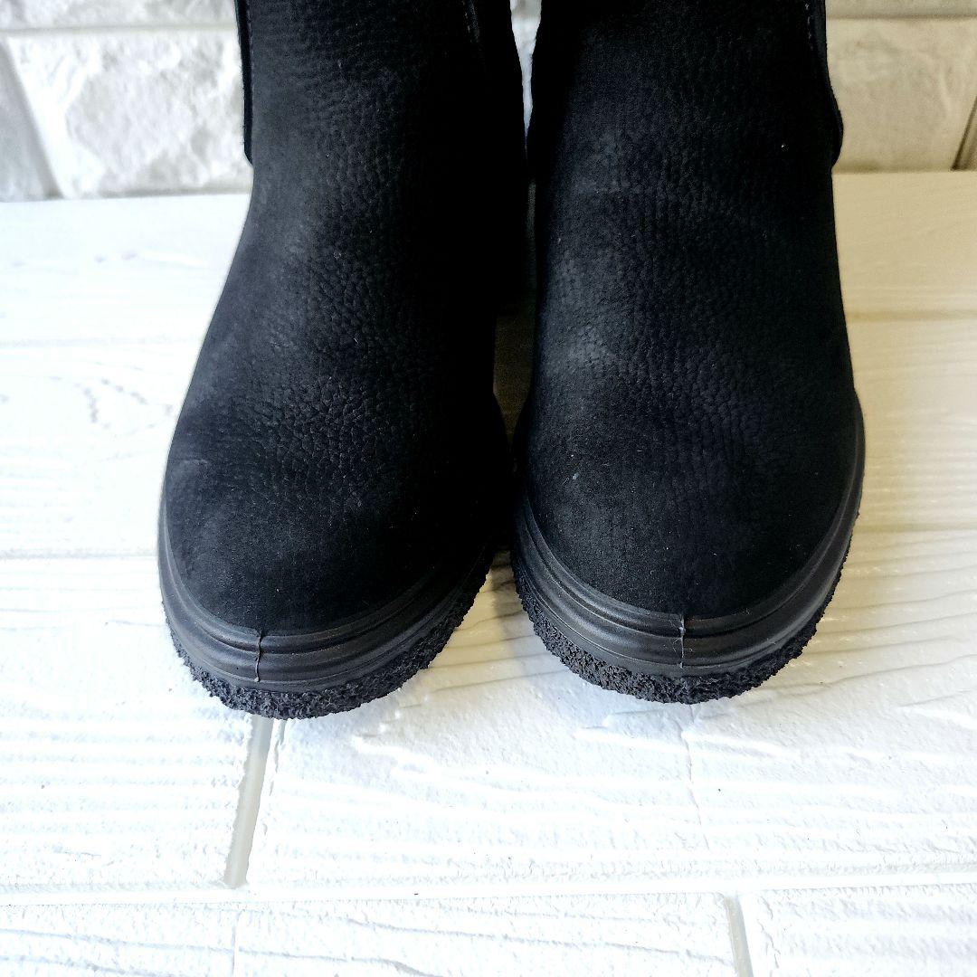 極美品✨eccoエコー超ロングブーツ23.5cmスエード中ボア滑り止めジッパー付
