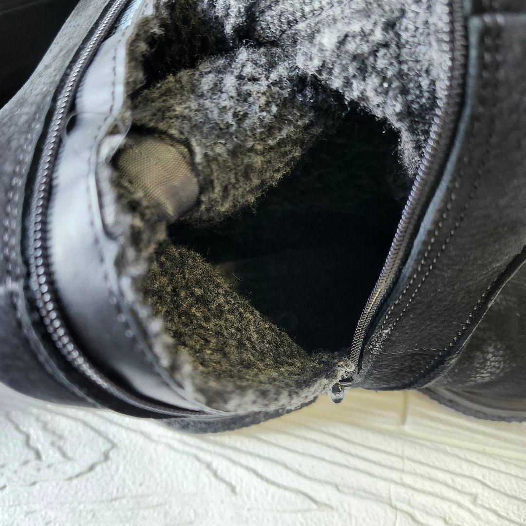 極美品✨eccoエコー超ロングブーツ23.5cmスエード中ボア滑り止めジッパー付