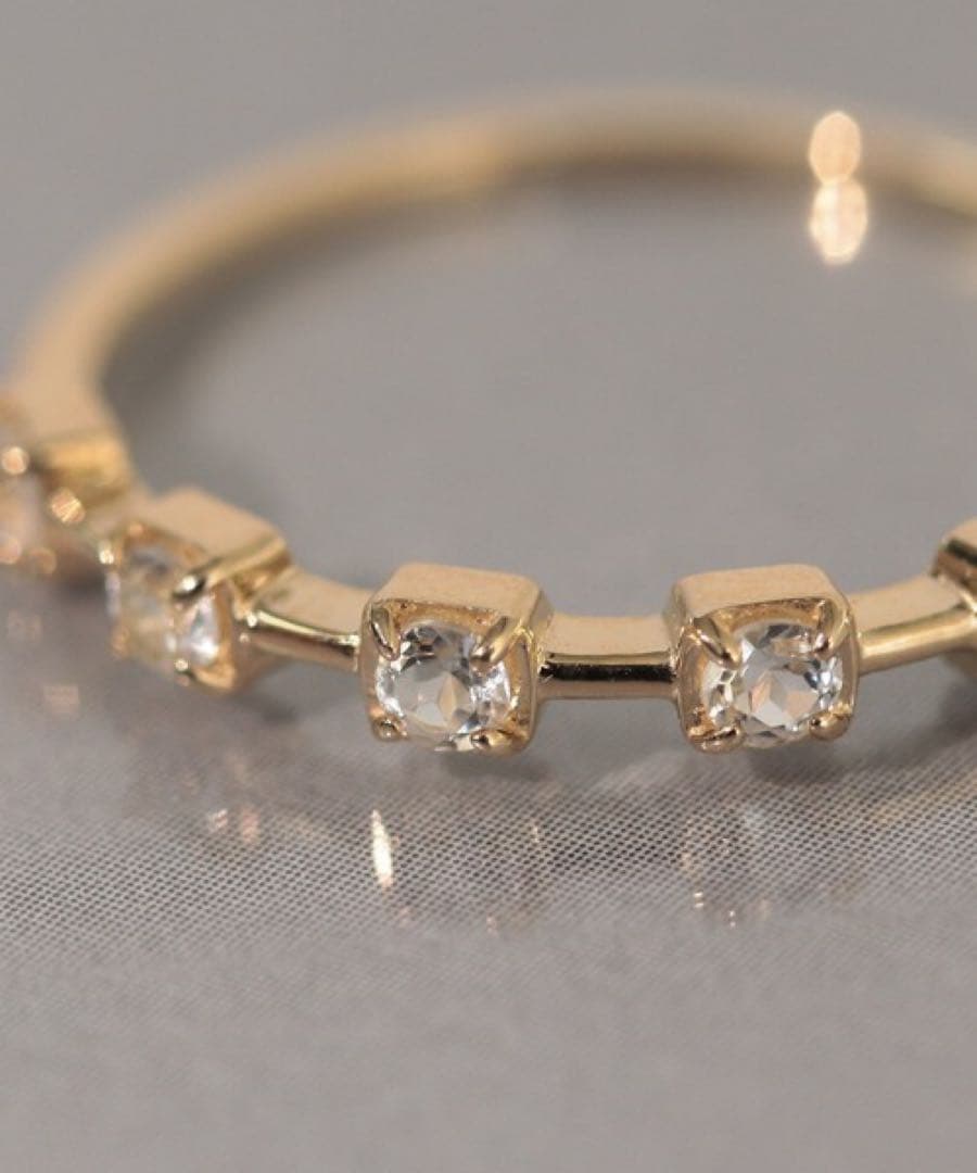 NOIR DE POUPEE リング K10スクエア 石とばしリング　11号