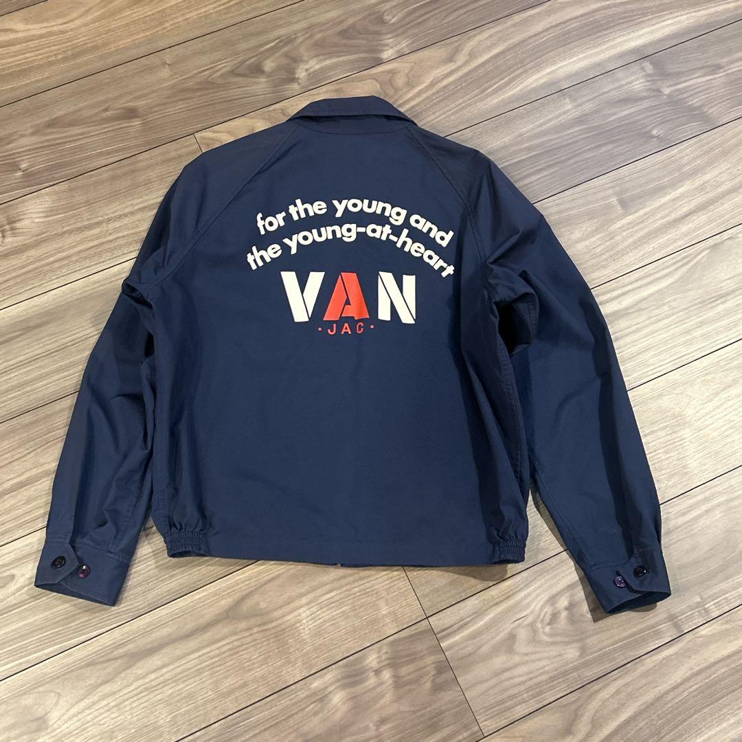 VAN JAC ネイビー スウィングトップ　バックロゴ　L ブルゾン　ブァン