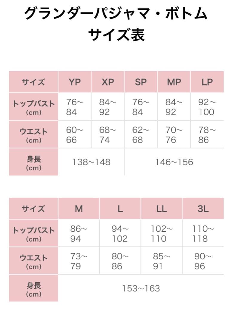 ワコール　グランダー　パジャマ　LP 新品タグ付き