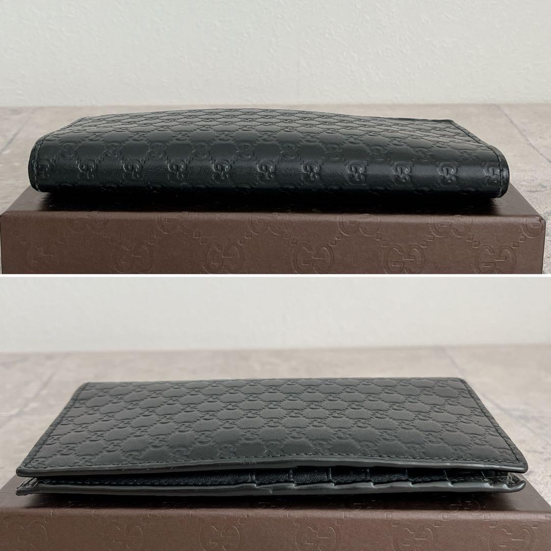 美品✨GUCCI マイクロシマ GG ロングウォレット レザー　ブラック