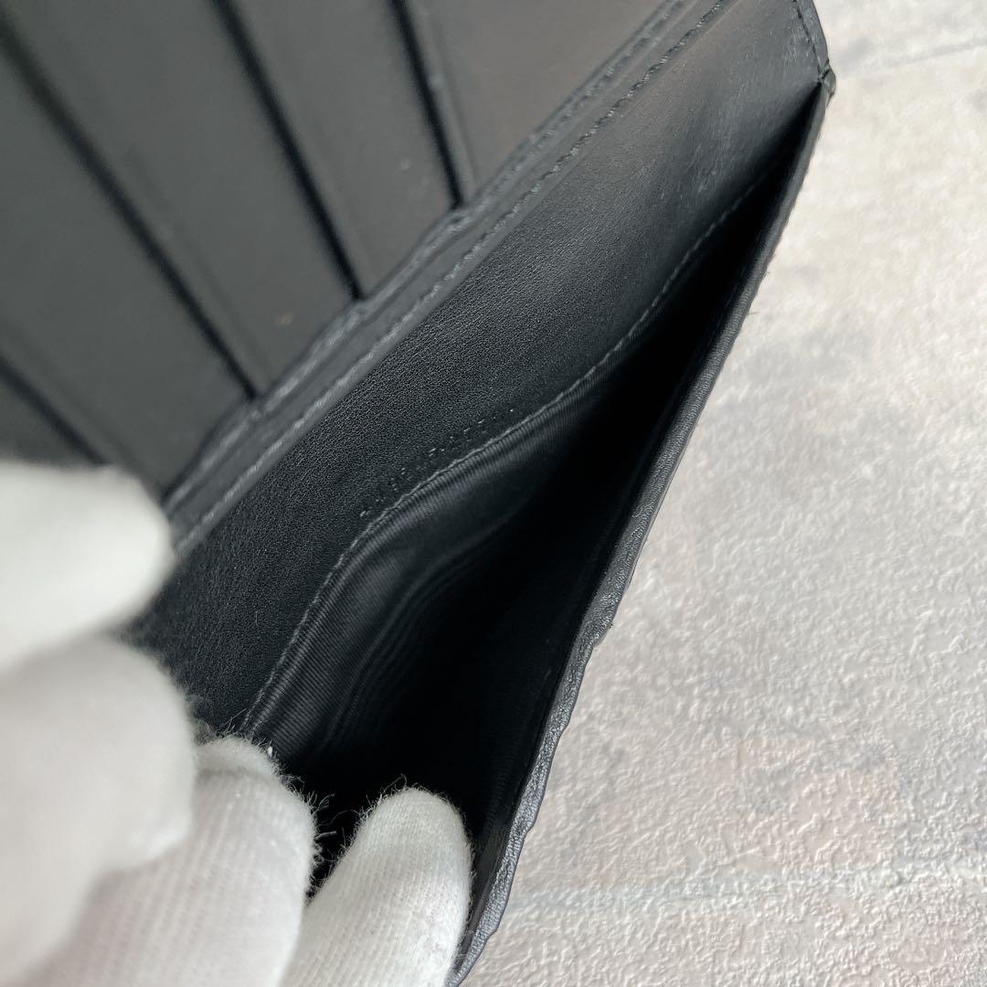 美品✨GUCCI マイクロシマ GG ロングウォレット レザー　ブラック