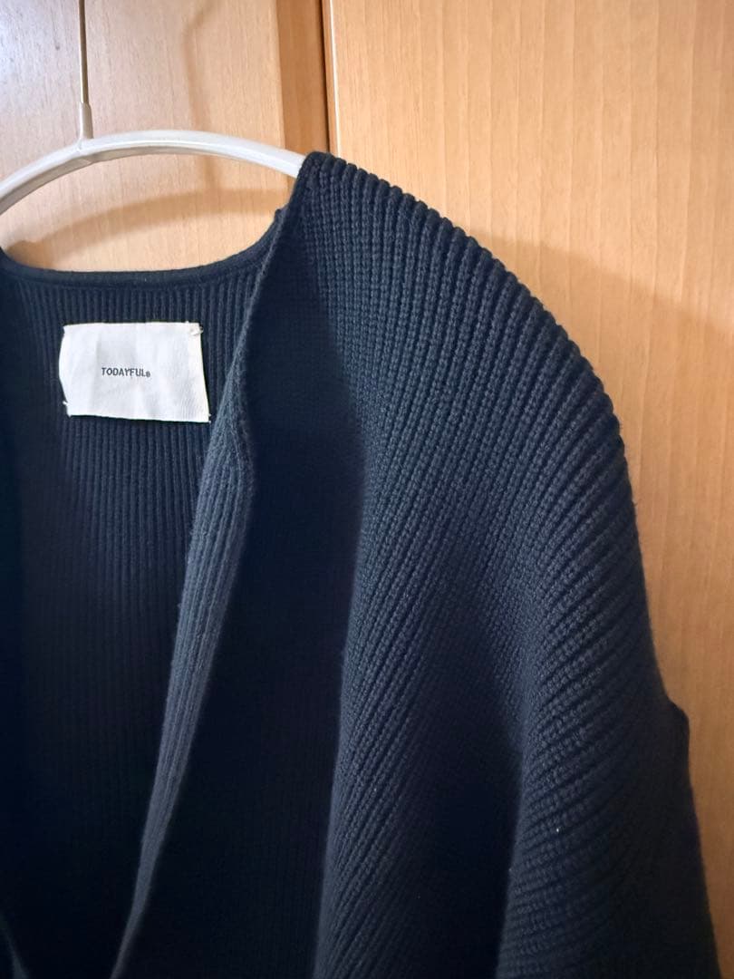 トップス todayful Slit Neck Knit BLACK