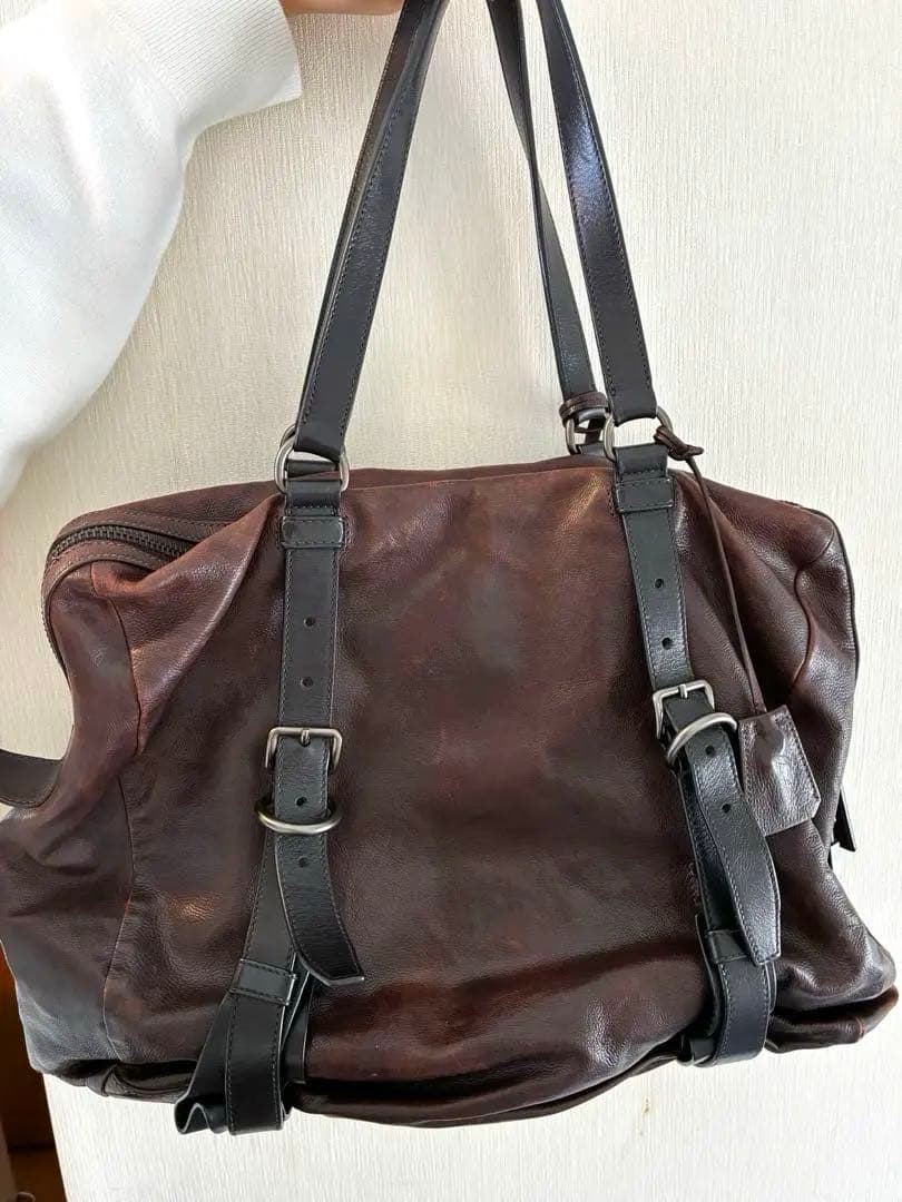 5*0様 PRADA プラダ トートバッグ ショルダーレザー TEAK 茶 VA