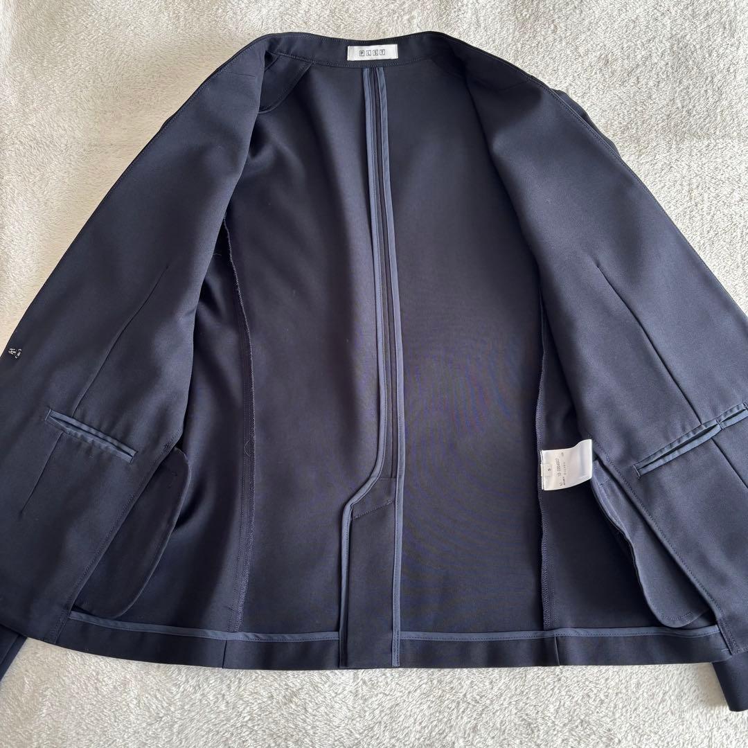 ✨️美品✨️ PLST プラステ ノーカラー パンツスーツ ネイビー Sサイズ