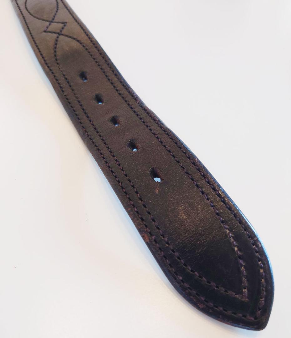 BIANCHI レザー ベルト B21 34インチ (黒&茶 2本セット) 美品