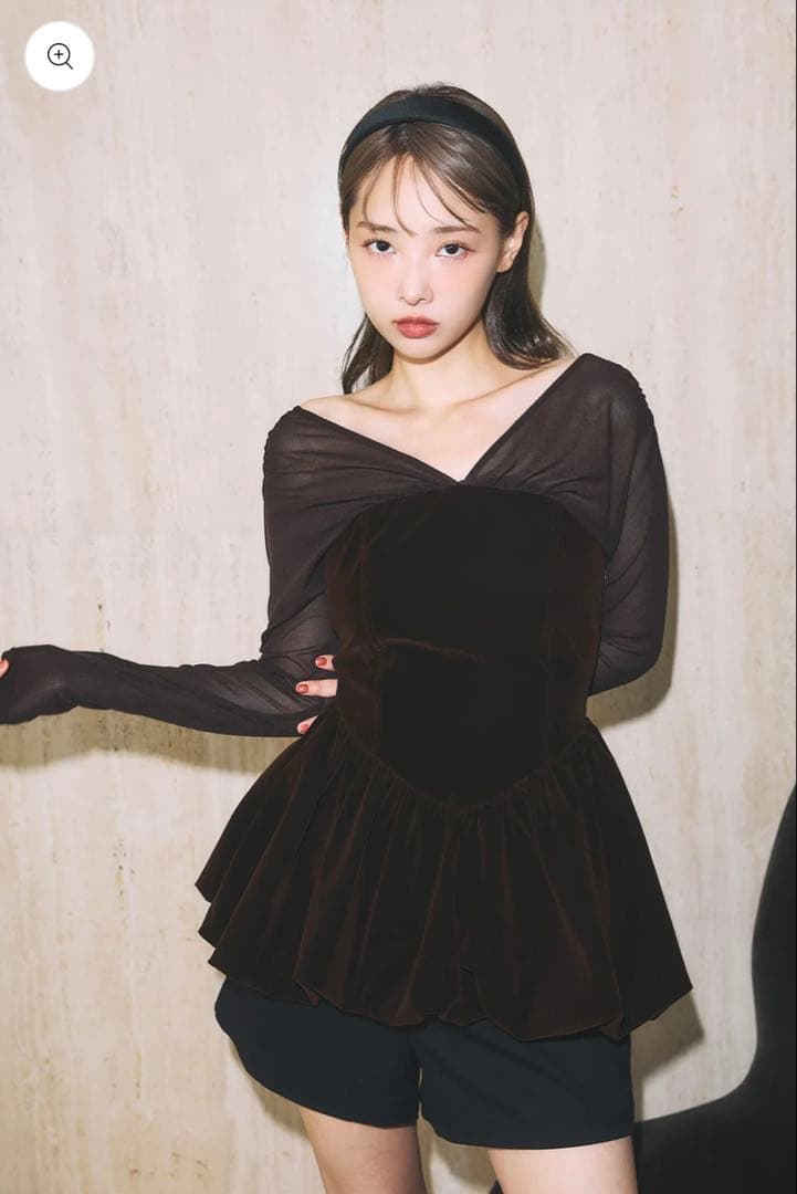 【新品・タグ付き】poláura ベロアビスチェバルーントップス