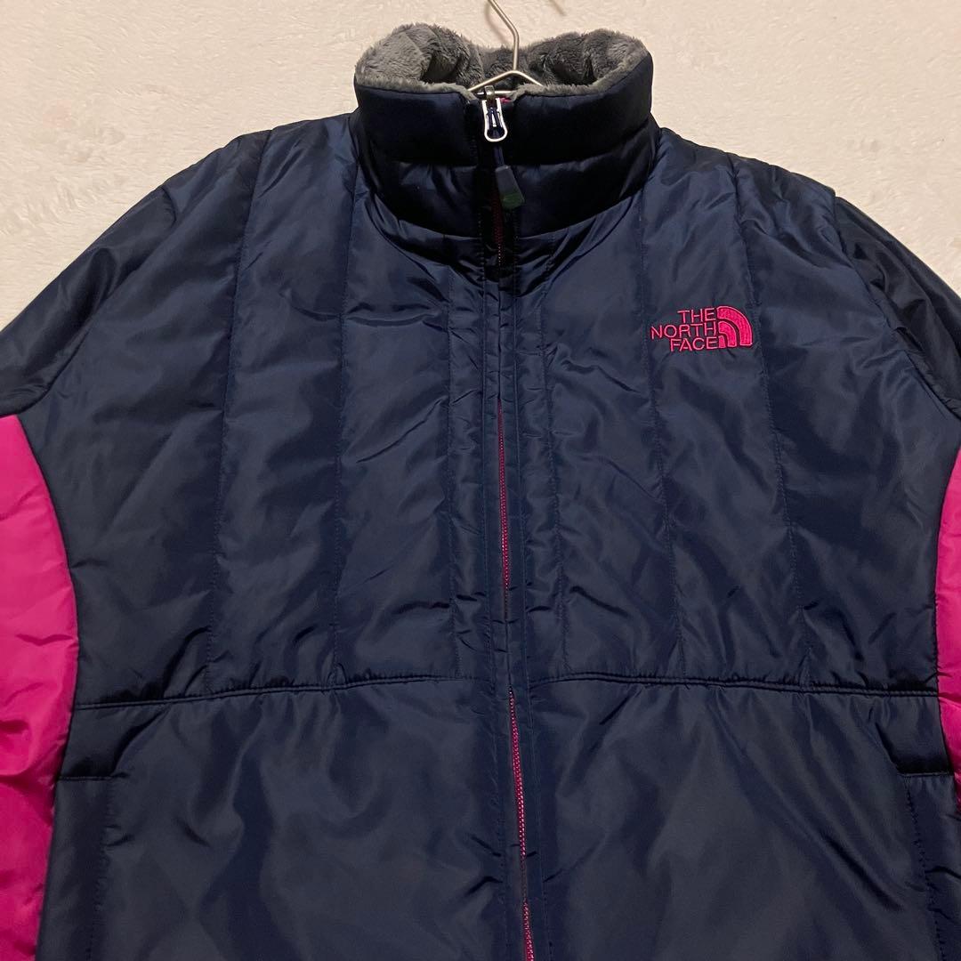 THE NORTH FACE ダウンジャケット XL ネイビー/ピンク 裏起毛