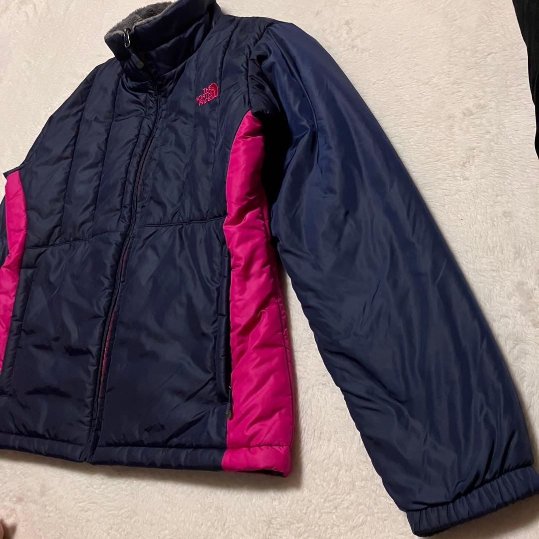 THE NORTH FACE ダウンジャケット XL ネイビー/ピンク 裏起毛