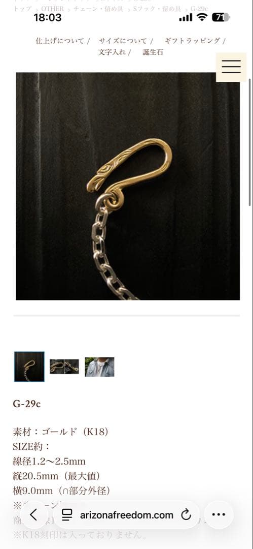 アリゾナフリーダム　全金フック