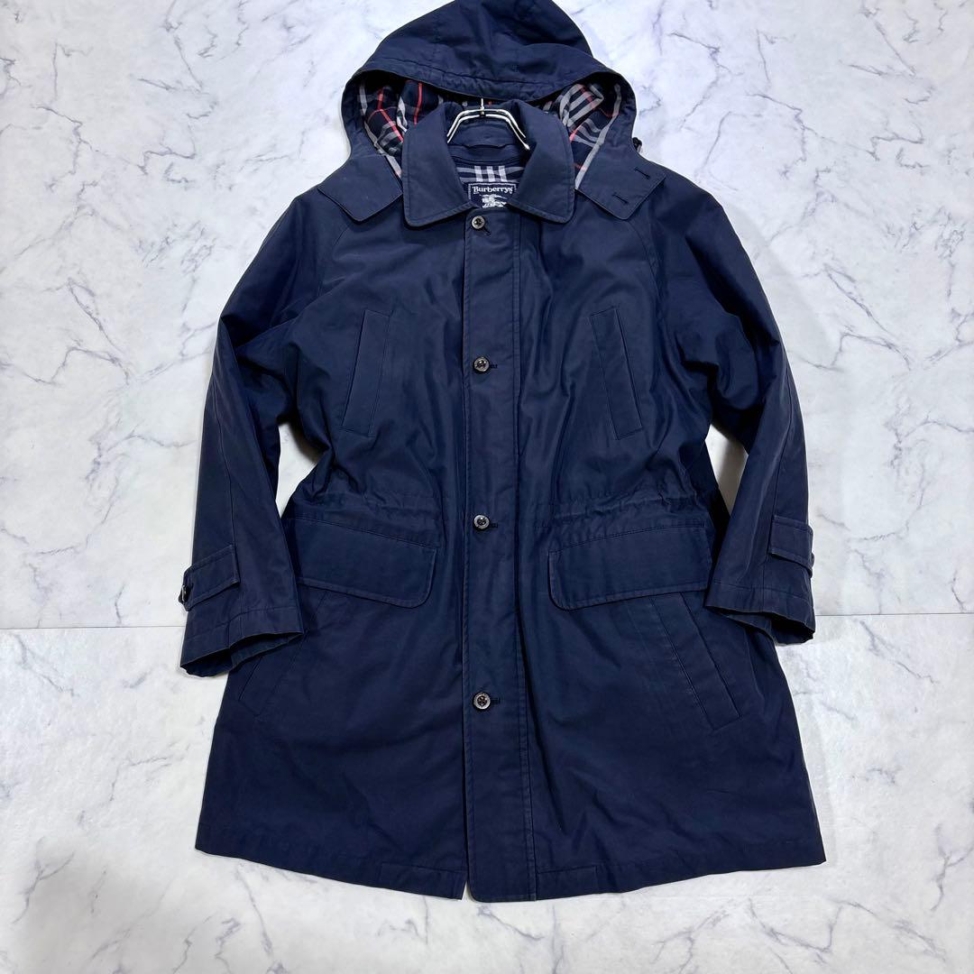 美品 BURBERRY ダウンライナー付き フーデッドコート MA ノバチェック