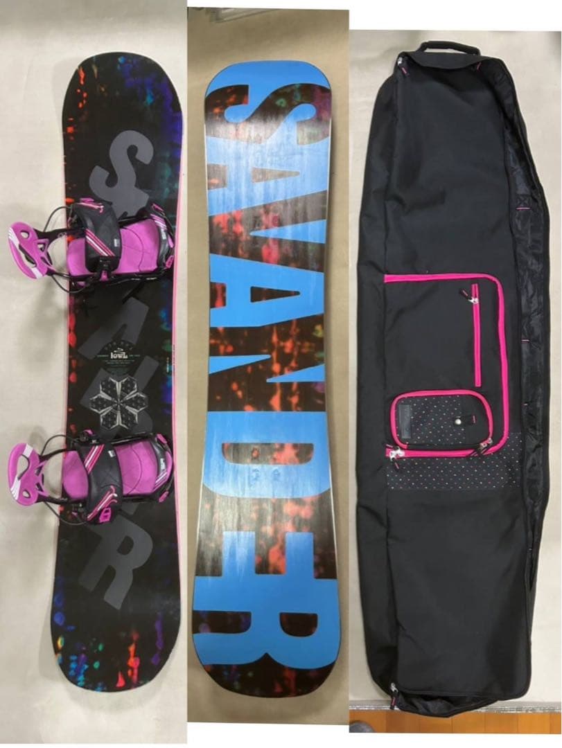 スノーボード3点セットSAVANDER 138 × SPビンディング　ケース付き