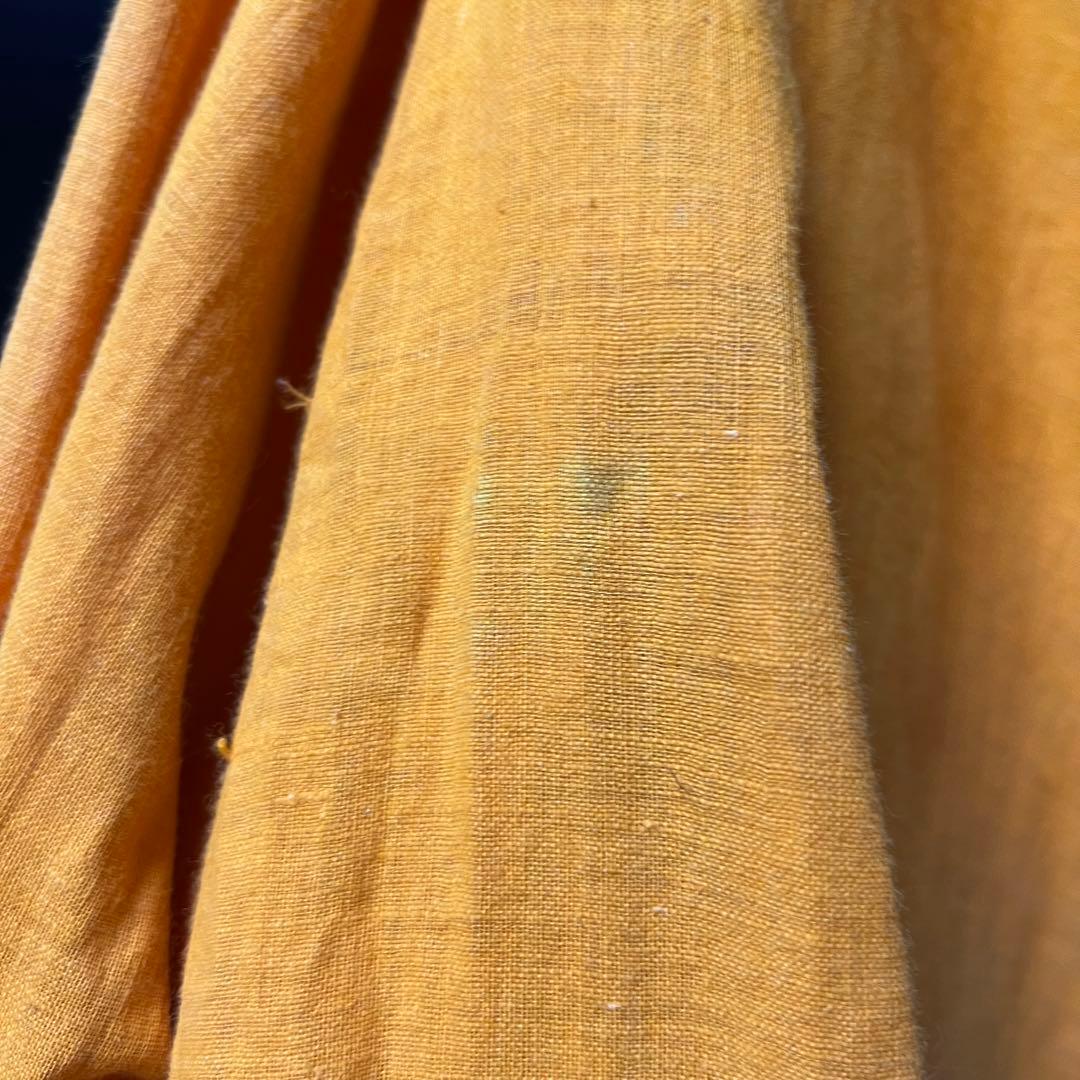 10s french vintage コットン シャツジャケット 山吹色