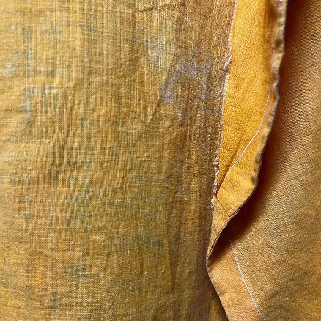 10s french vintage コットン シャツジャケット 山吹色