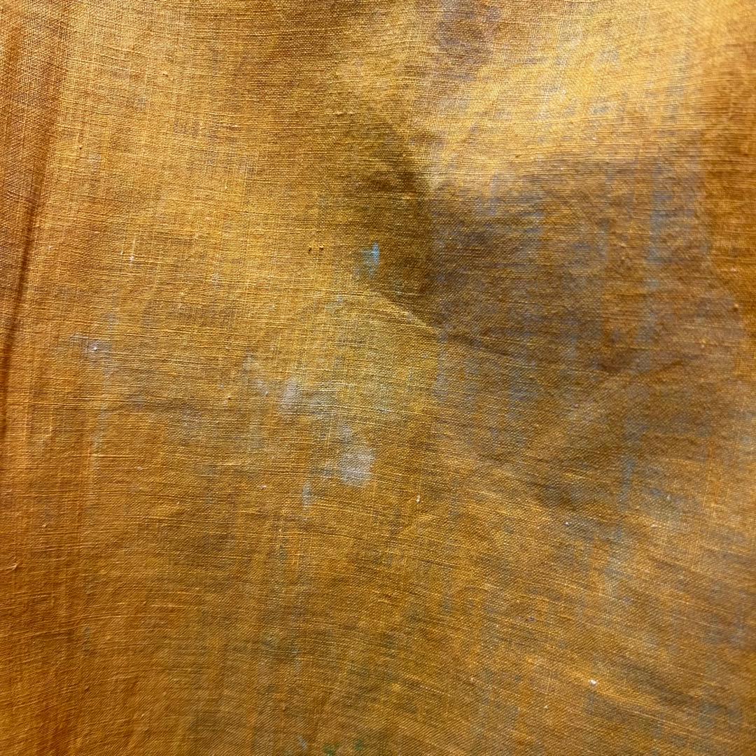 10s french vintage コットン シャツジャケット 山吹色