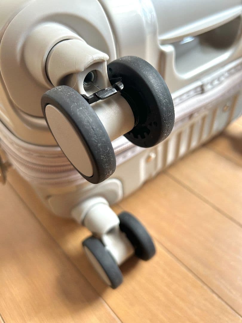 【美品✨️】CARGフロントオープンスーツケース　サテンゴールド 22L