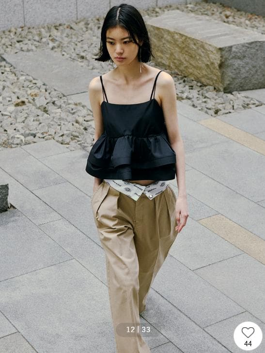 最終お値下新品FRAY I.Dラッフルヘムデザインキャミソール　ブラック