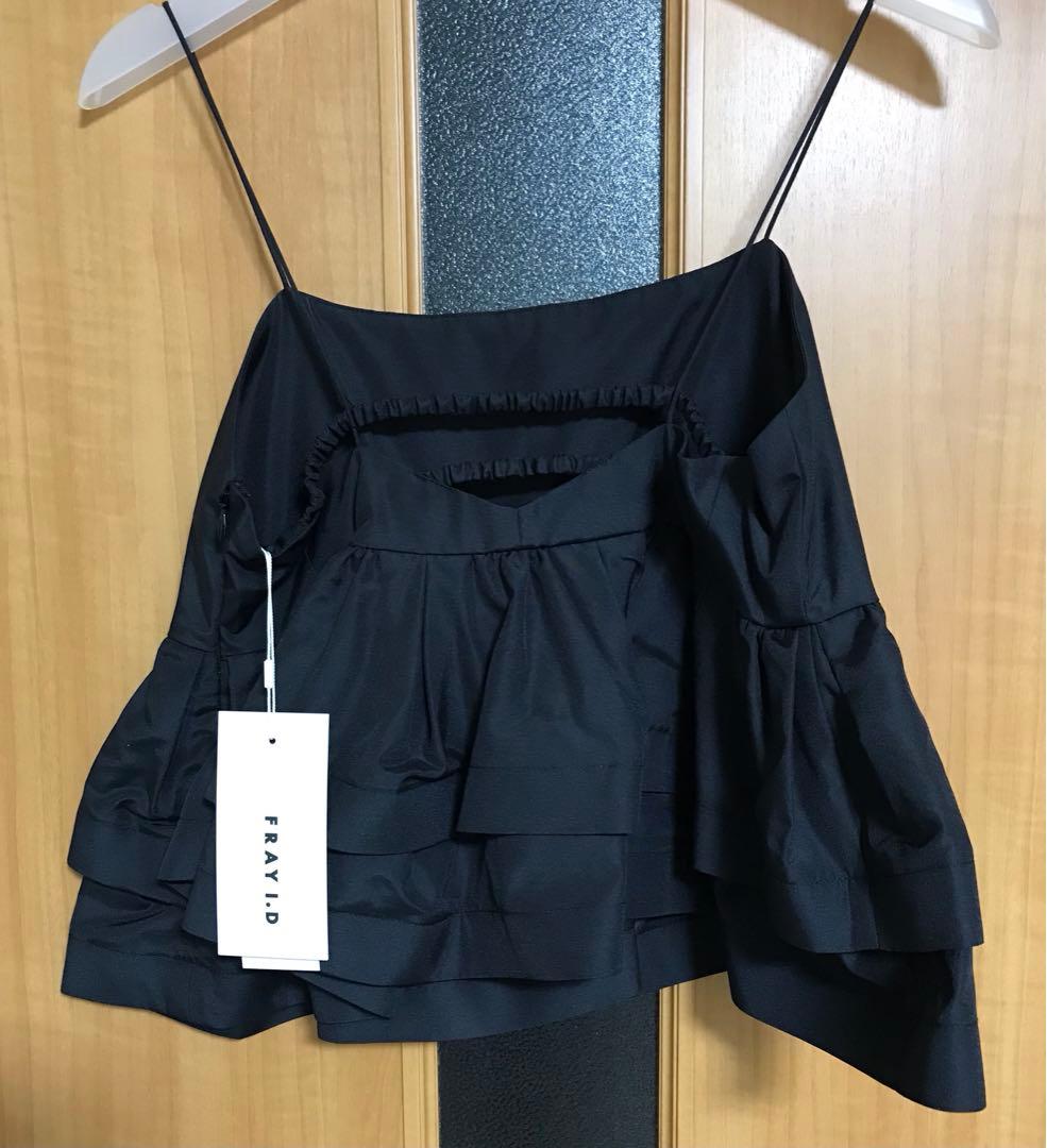 最終お値下新品FRAY I.Dラッフルヘムデザインキャミソール　ブラック