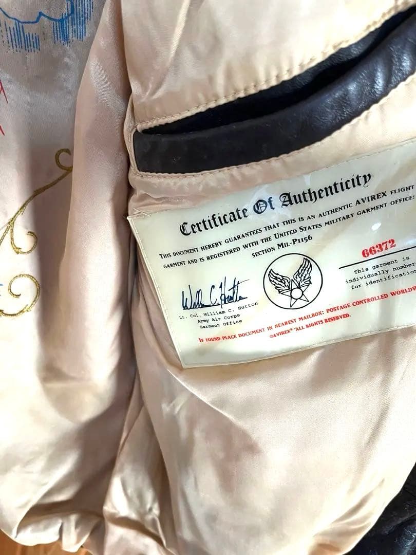 アヴィレックスレザージャケット　A-2 フライトジャケット　革ジャン