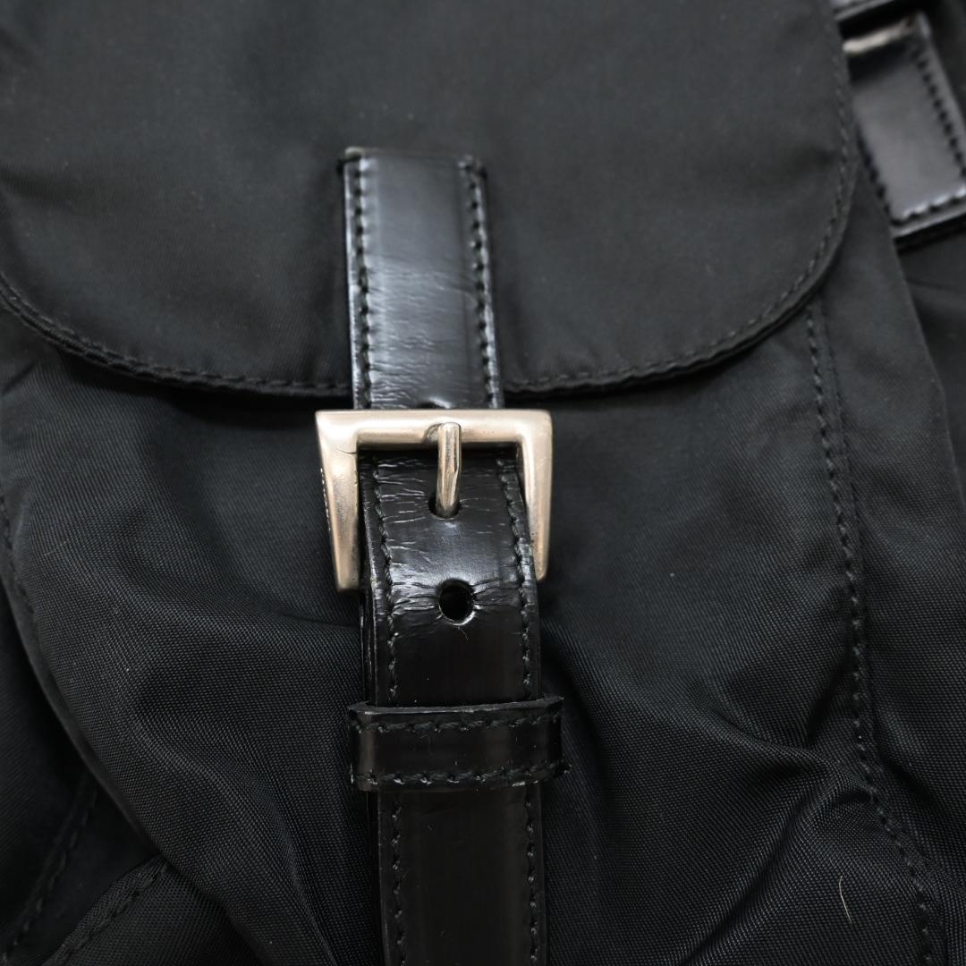 ■ 48192 PRADAプラダ ナイロンリュックサック 三角ロゴ プレート*