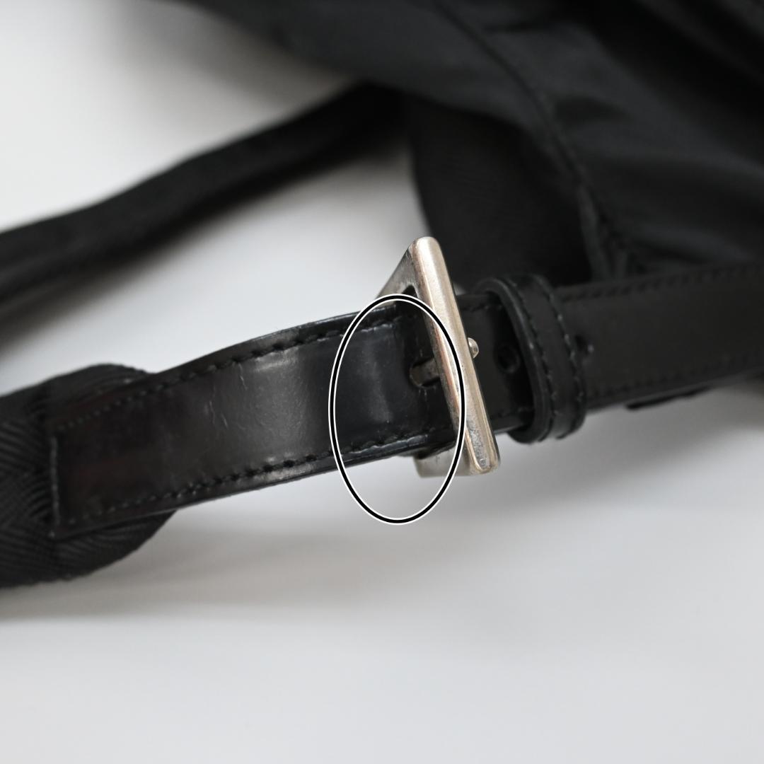 ■ 48192 PRADAプラダ ナイロンリュックサック 三角ロゴ プレート*