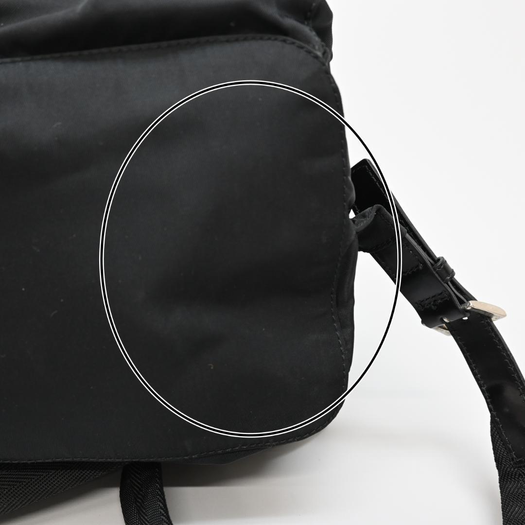 ■ 48192 PRADAプラダ ナイロンリュックサック 三角ロゴ プレート*