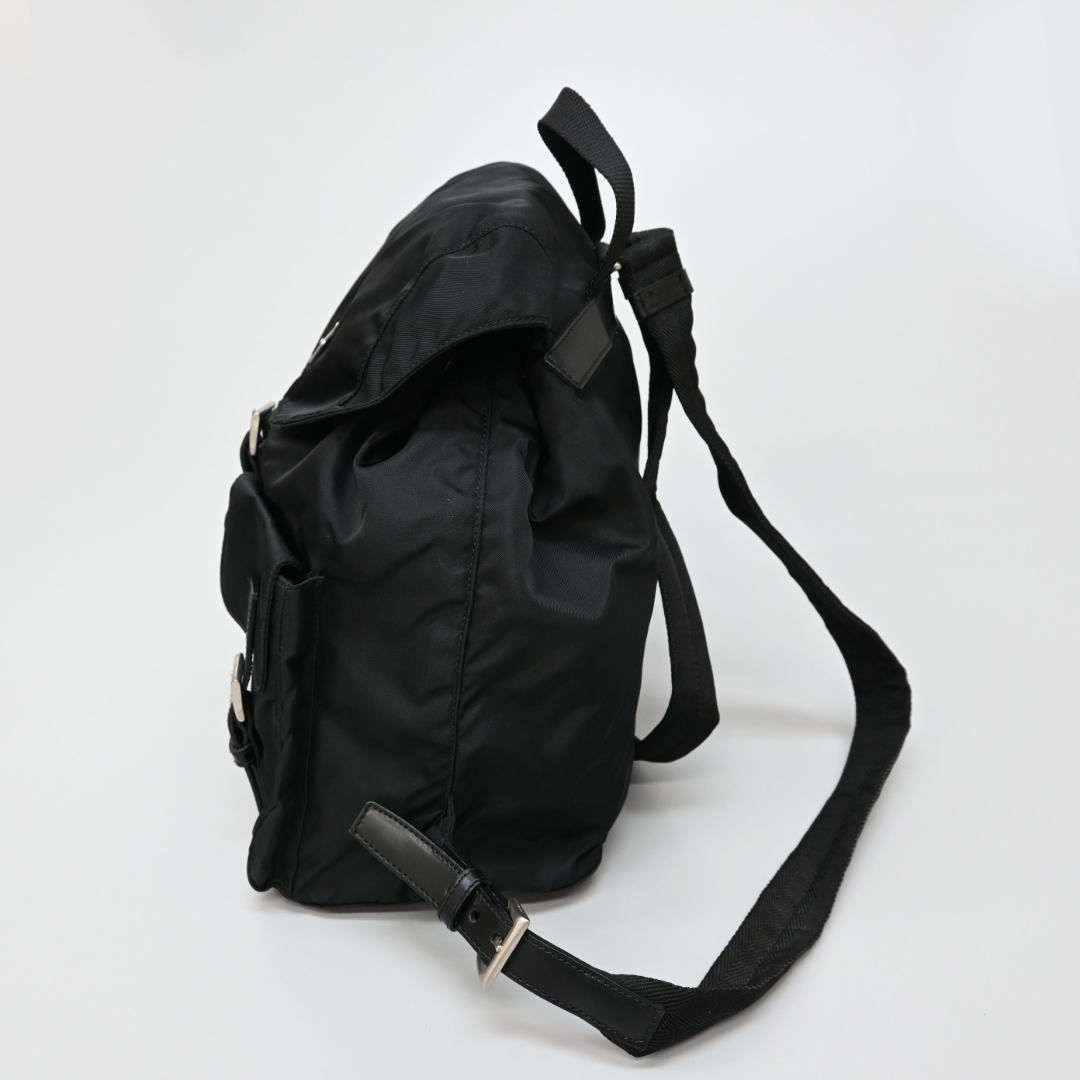 ■ 48192 PRADAプラダ ナイロンリュックサック 三角ロゴ プレート*