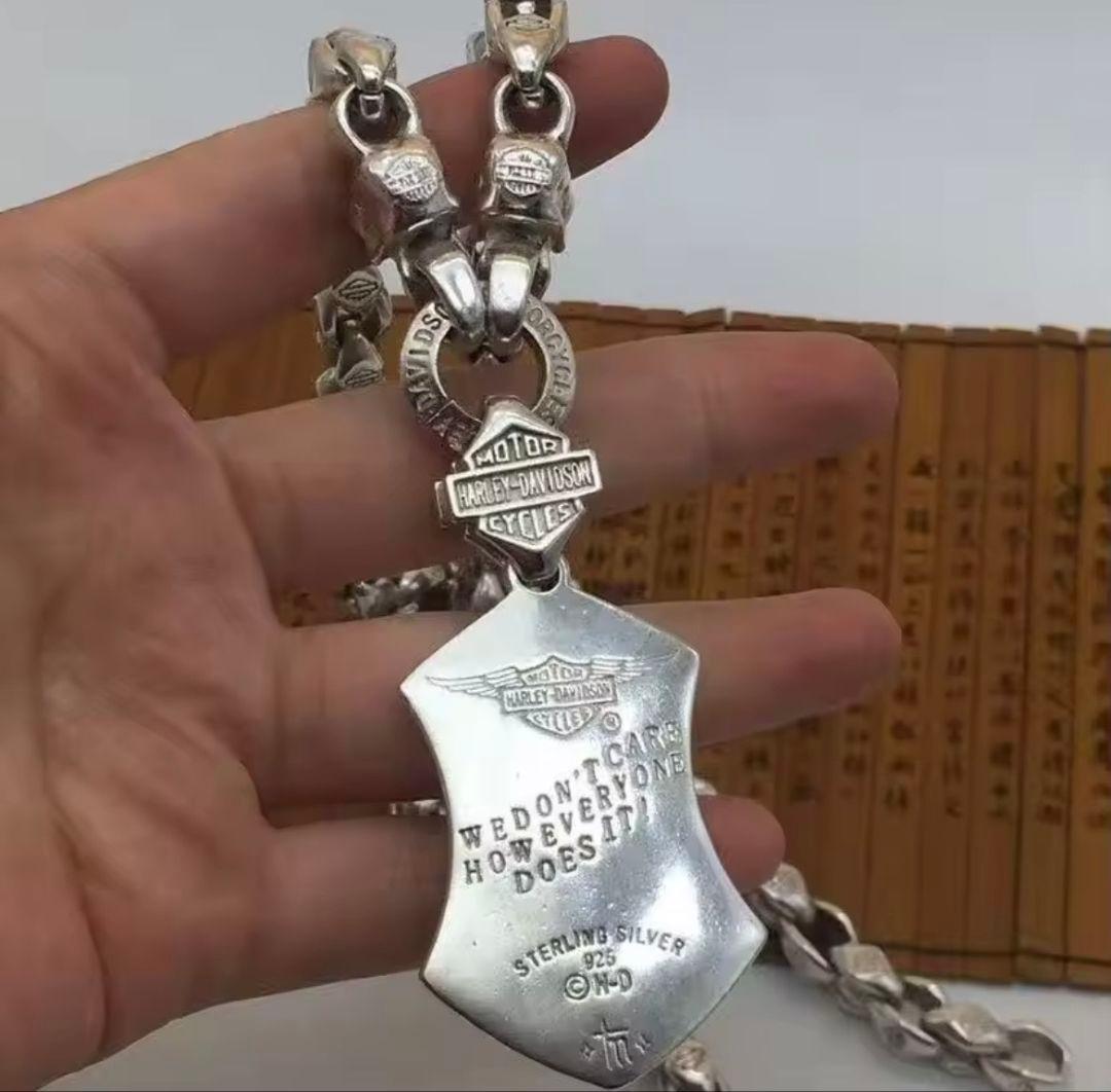 【早い者勝ち】VINTAGE メンズレトロ S925銀のネックレスシルバースカル