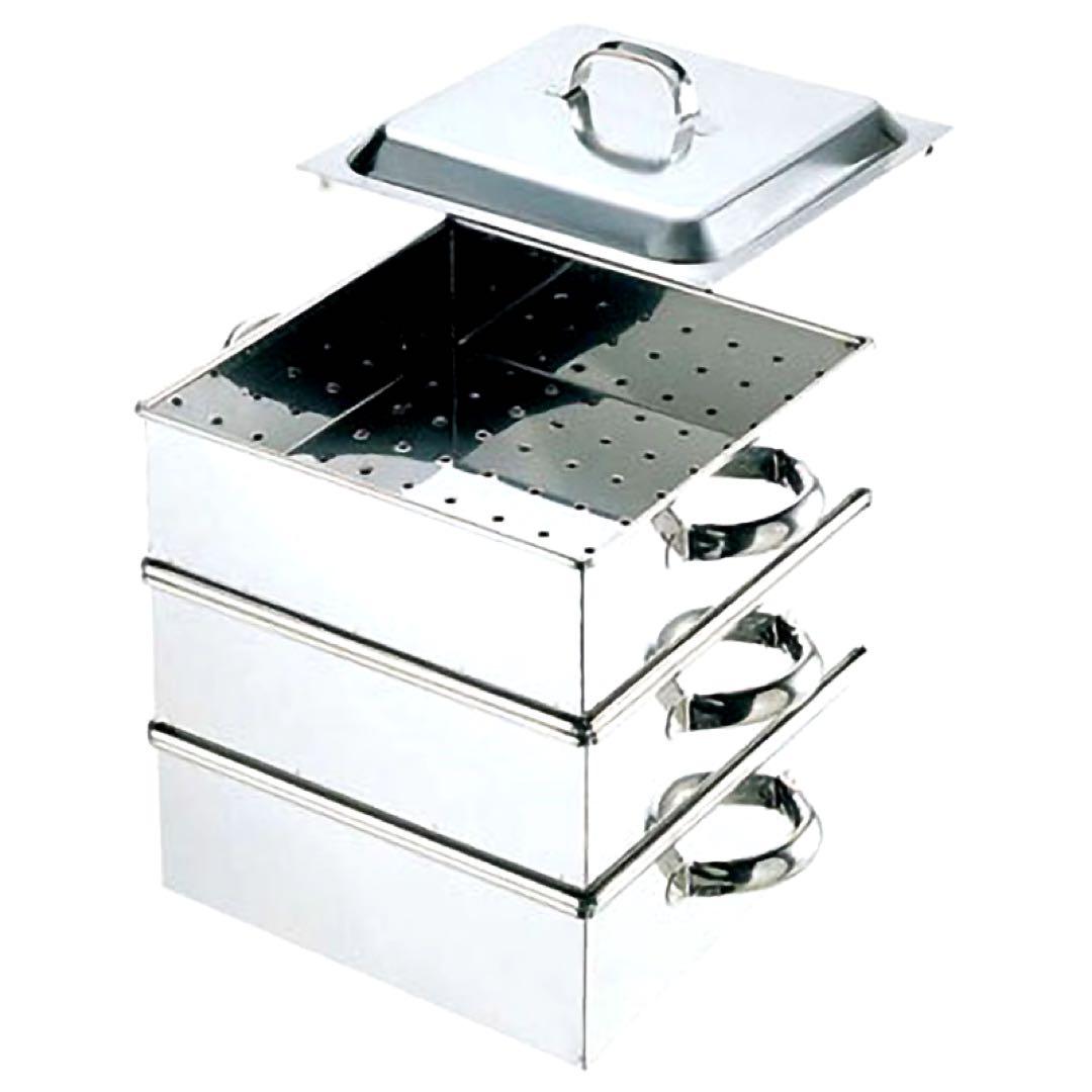 18-8 業務用角蒸器　33cm 2段