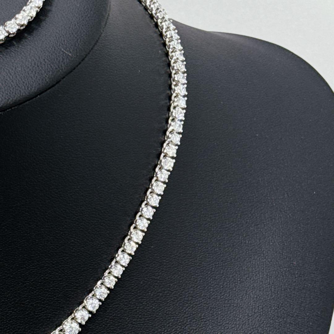 925刻印 テニスネックレス ブレスレット セット シルバー 38g グラデ