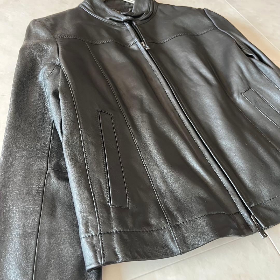 美品✨23区 ラムレザージャケット ブラック 38 羊革 シングルライダース