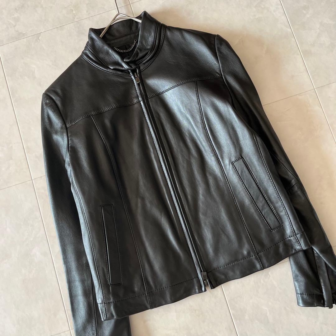 美品✨23区 ラムレザージャケット ブラック 38 羊革 シングルライダース