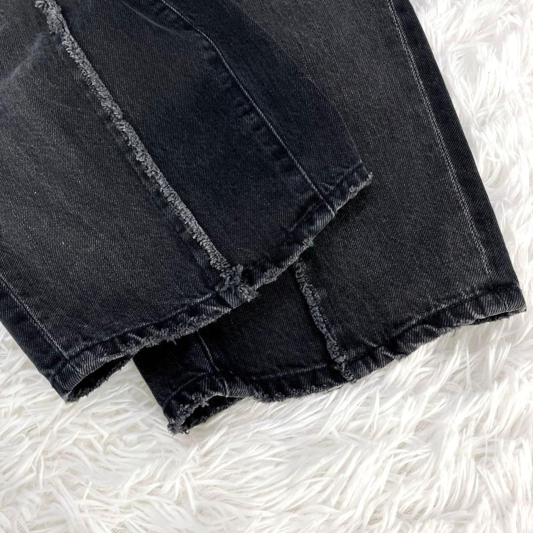 現行　ADAMETROPE' センターフリンジ　コクーンデニムパンツ　黒　34