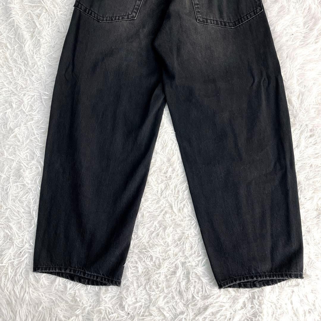 現行　ADAMETROPE' センターフリンジ　コクーンデニムパンツ　黒　34