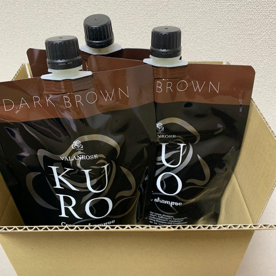 KURO クリームシャンプー ダークブラウン 400g x 3個
