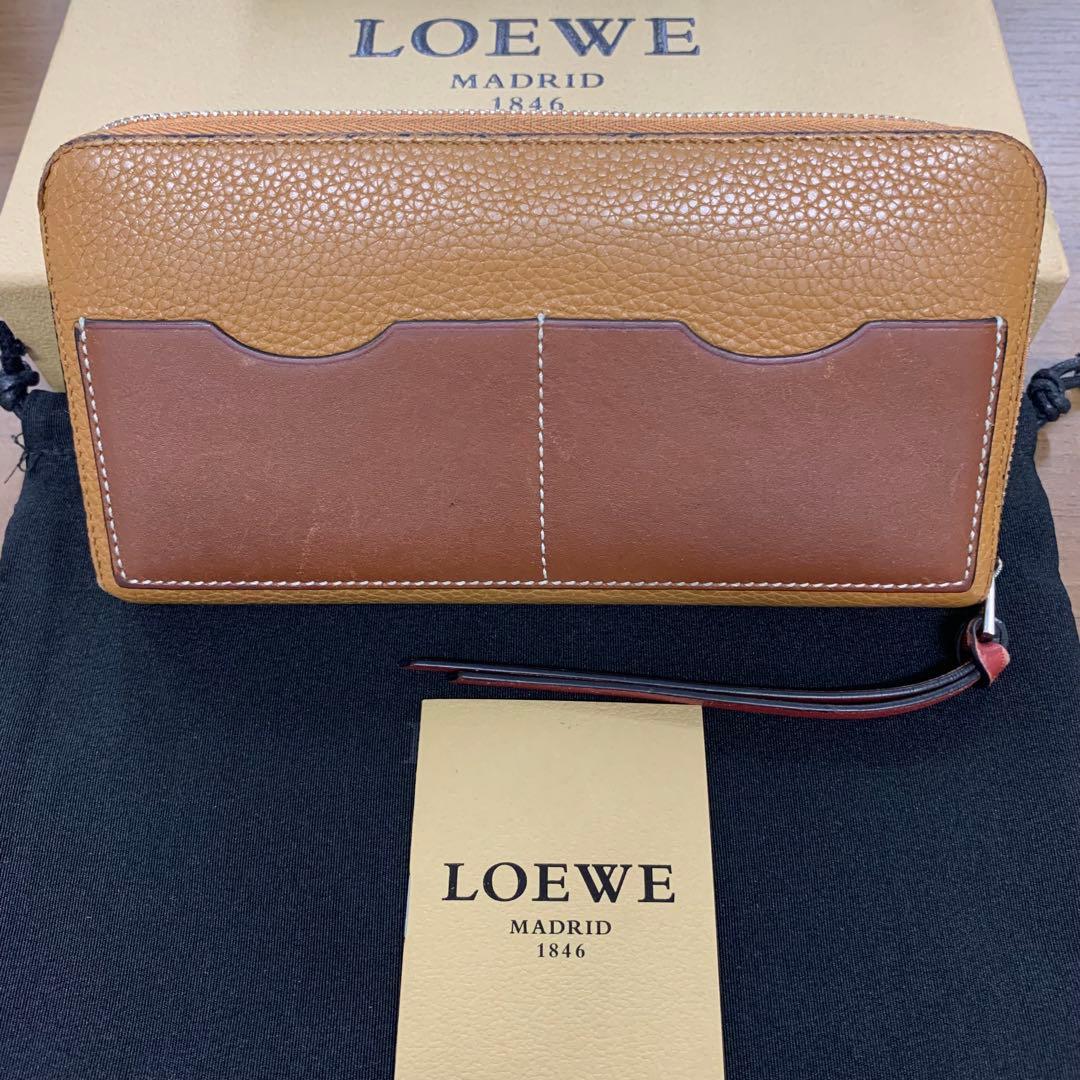 新品同様‼️ 現行　ロエベ　LOEWE 長財布　アナグラム　ラウンドファスナー