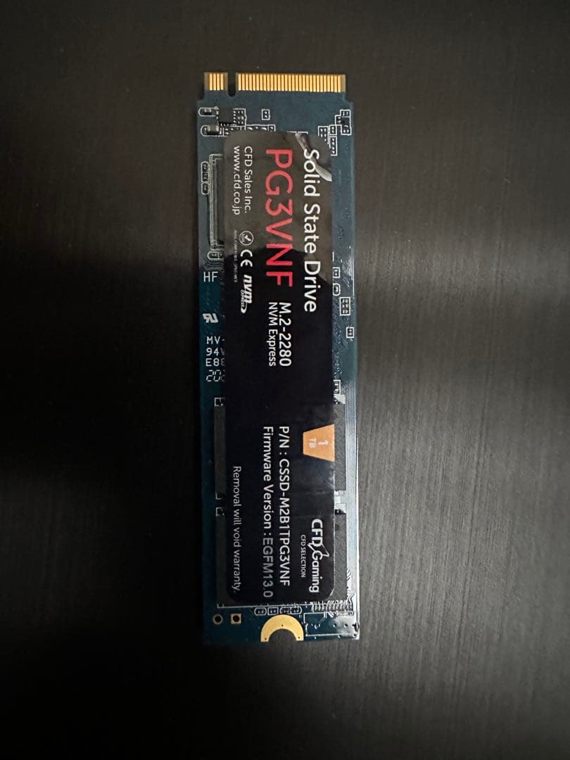 内蔵型SSD CFD M.2 NVMe SSD PG3VNF 1TB