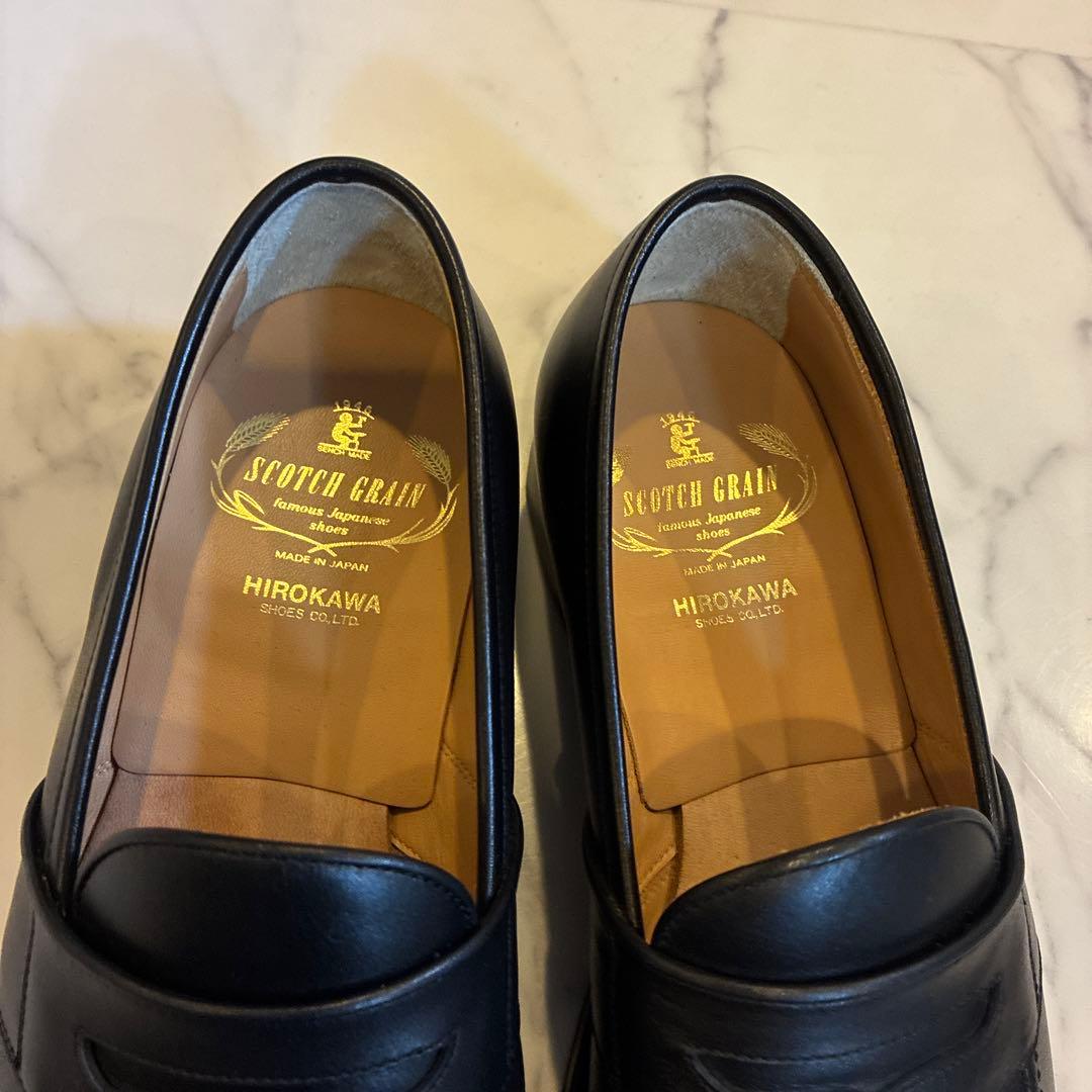 スコッチグレイン HIROKAWA 黒 ローファー
