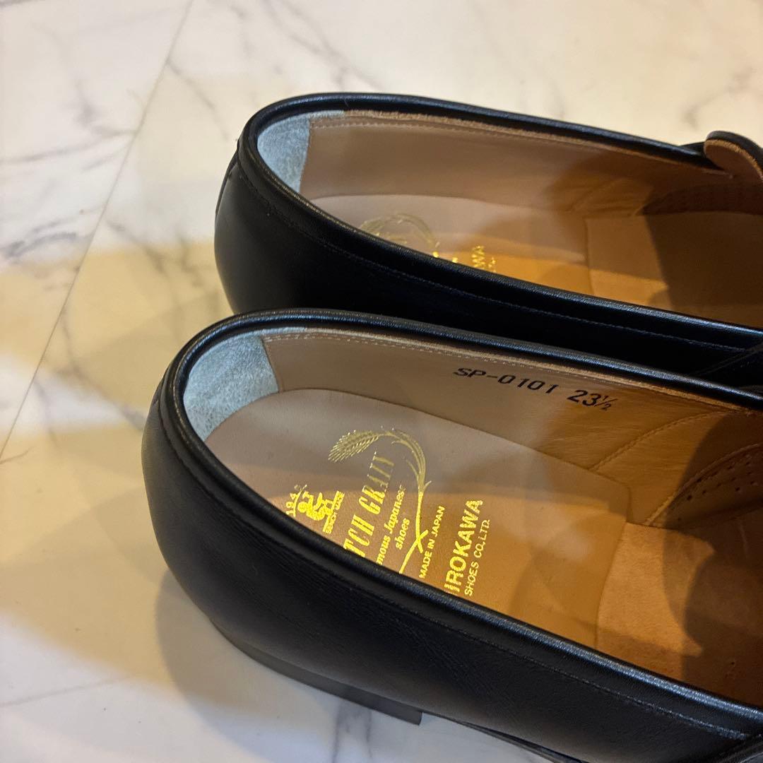 スコッチグレイン HIROKAWA 黒 ローファー