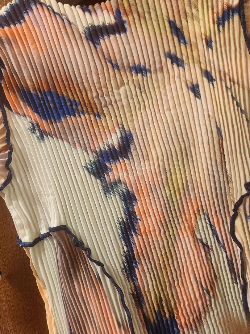 julia heuer♡マルチカラー プリーツワンピース サイドポケット付き