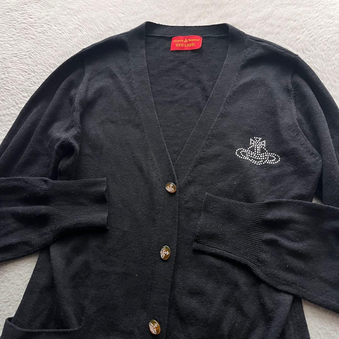 ヴィヴィアンウエストウッド ロングニットカーディガン オーブ ストーン ロゴ