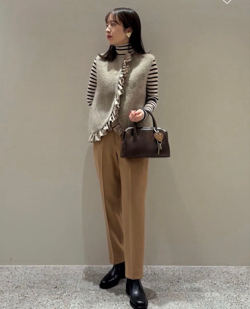 現行品　2025AW ユナイテッドアローズ　リブ ボーダー タートル ニット