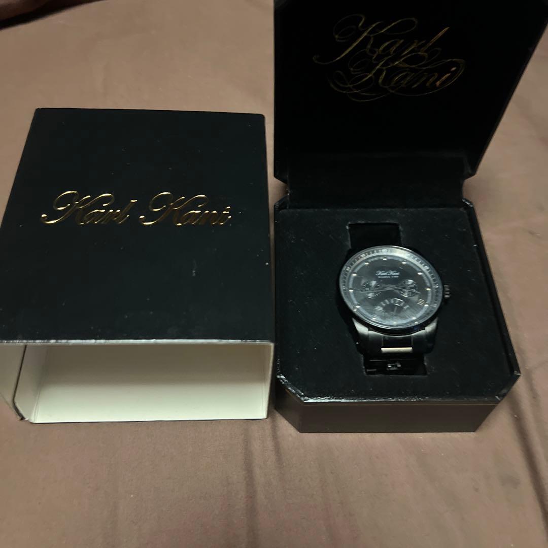 (売り切り激安)Karl Kaniメンズ時計 黒　アバランチ好きに